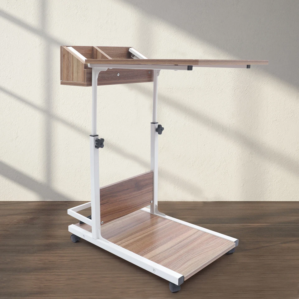 Coffee Tray C Table Couch Table Adjustable Height Bed Side Table With Wheels USA - Image 2 of 4