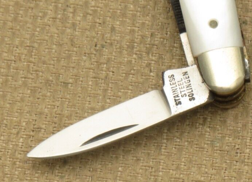 Antique BONSA Solingen Miniature Jack Knife with File - Perfect Pearl - MINT - Picture 10 of 17