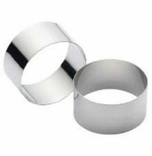 Round Food Ring Food Mold Food Stacker Stainless Steel 2 Pieces Heavy Gauge