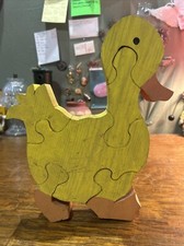 Vintage Large Hand Made Duck Wood Puzzle