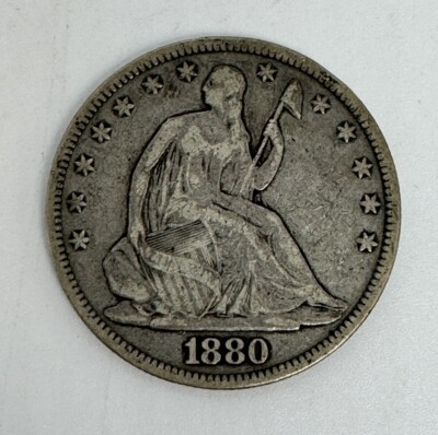 1880 Seated Half Dollar 50c Low Population 