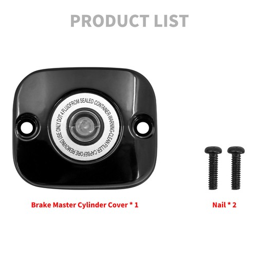 Black Front Brake Master Cylinder Cover Cap Fit For Harley Dyna Softail Touring - Picture 5 of 13