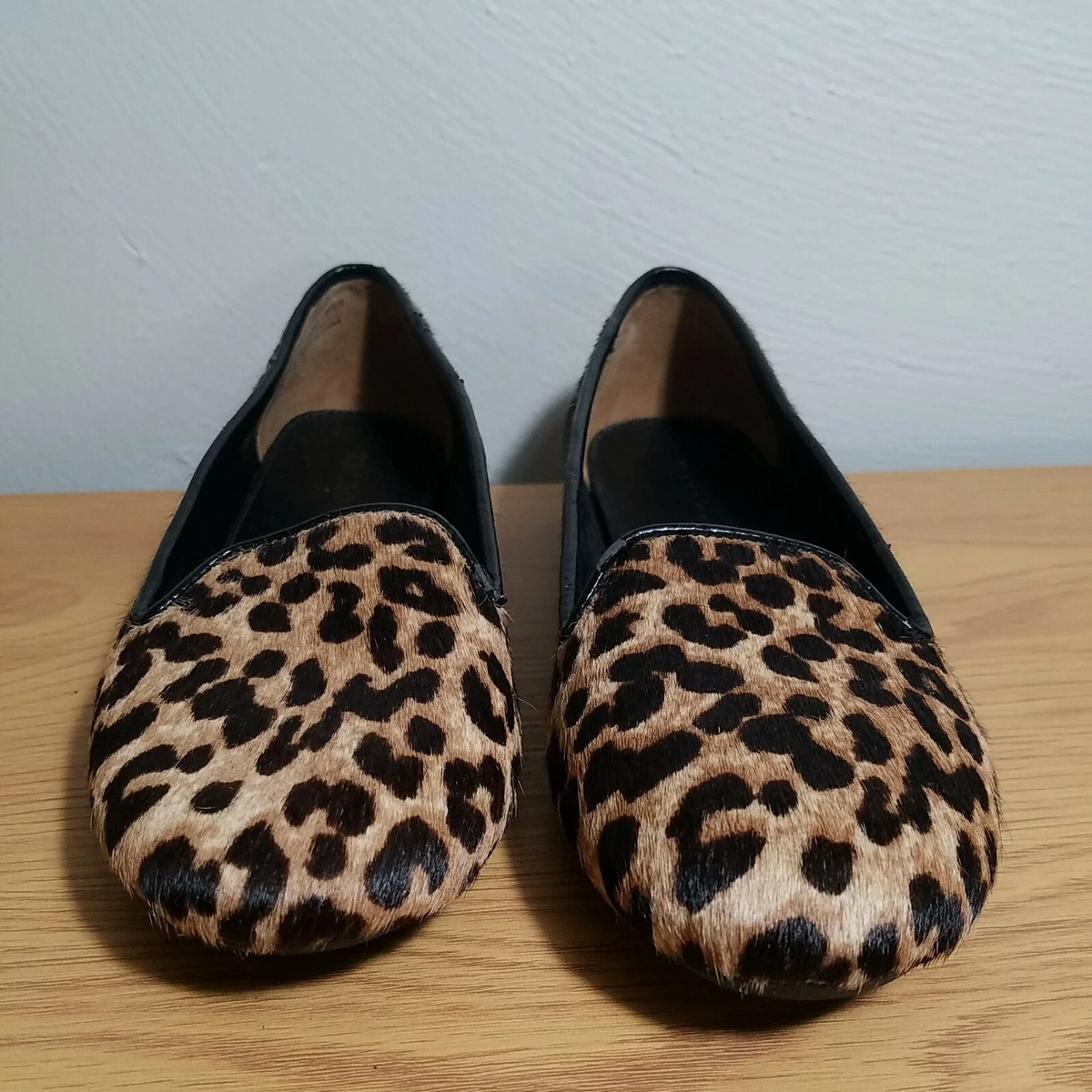 Talbots Leopard Print Smoking Flats Ballet Size 7.5 Leather eBay