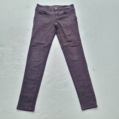 American Eagle Outfitters Women Jeans Size Purple Low Rise Super Stretch 