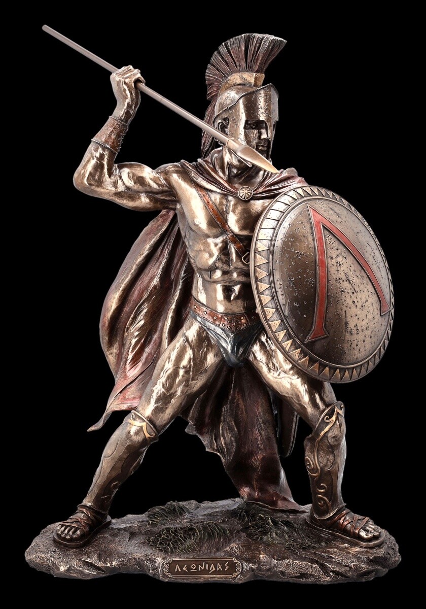 Veronese Leonidas I. Large Greek Spartan Warrior Statue, Hand-Painted Resin