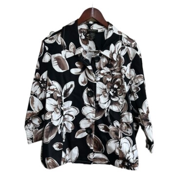 Lane Bryant blazer size 18/20 Trapeze Jacket floral buttoned Careerwear