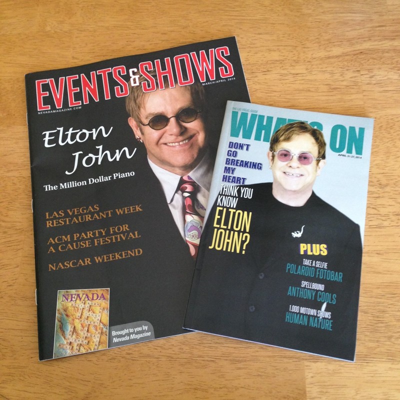 ELTON JOHN 2  LAS VEGAS MAGAZINE EVENTS SHOWS MARCH/APRIL 2014 WHATS ON 2014