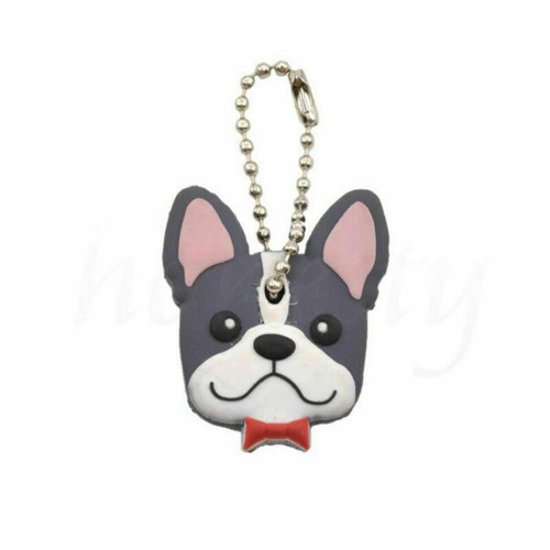 Cute Animal Mouse Hamster French Bulldog Key Cover Cap Keychain Keyring PVC - Picture 5 of 17