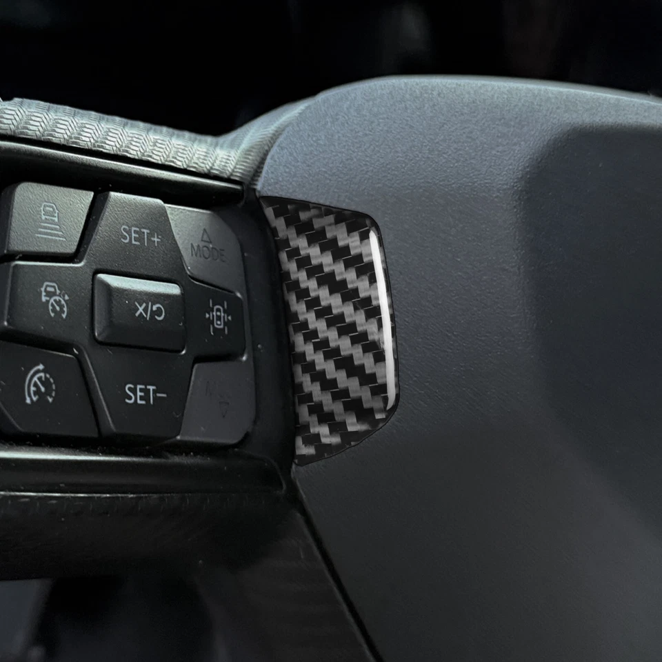 Real Carbon Fiber Steering Wheel Button Side Cover For Ford Mustang GT 2024-2025 - Image 3 of 4