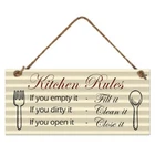 Kitchen Rules Metal Sign Vintage Retro Tin Wall Decor 30cm AU