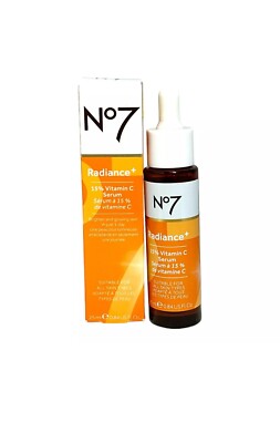 No7 Radiance+ 15% Vitamin C Serum 25ml/0.84fl.oz. New In Box EXP 11-2024