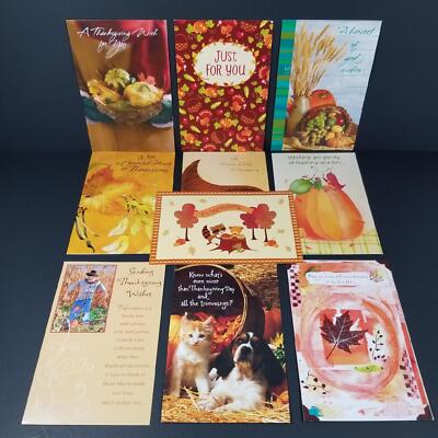 10 Thanksgiving American Greeting Cards NEW Assorted LOT No Envelopes