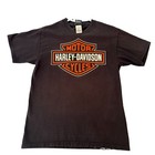 Vtg Harley Davidson Shield Logo T Shirt Size Medium Black