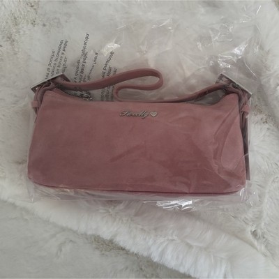 Sandy Small Pink Shoulder Bag Zip Closure Buckle Accent Lined Inner Pockets