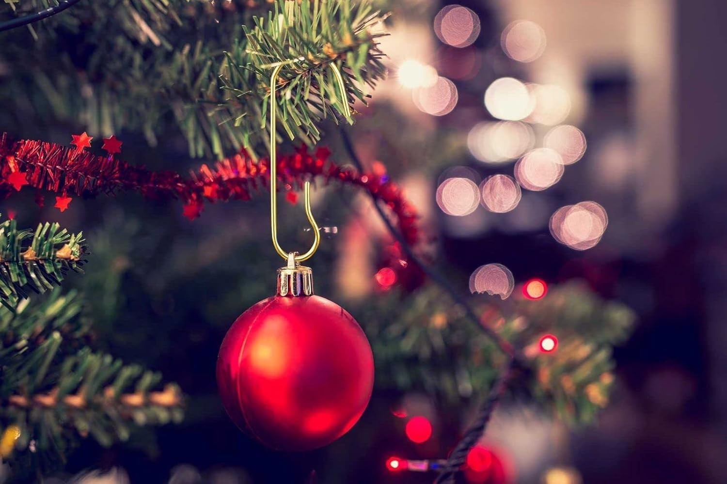 Ornament Hooks – Bexter 300 Pack Gold Metal Wire Hooks for Christmas Tree Deco