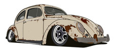 Volkswagon Bug Patina All Weather Vinyl Sticker/Decal