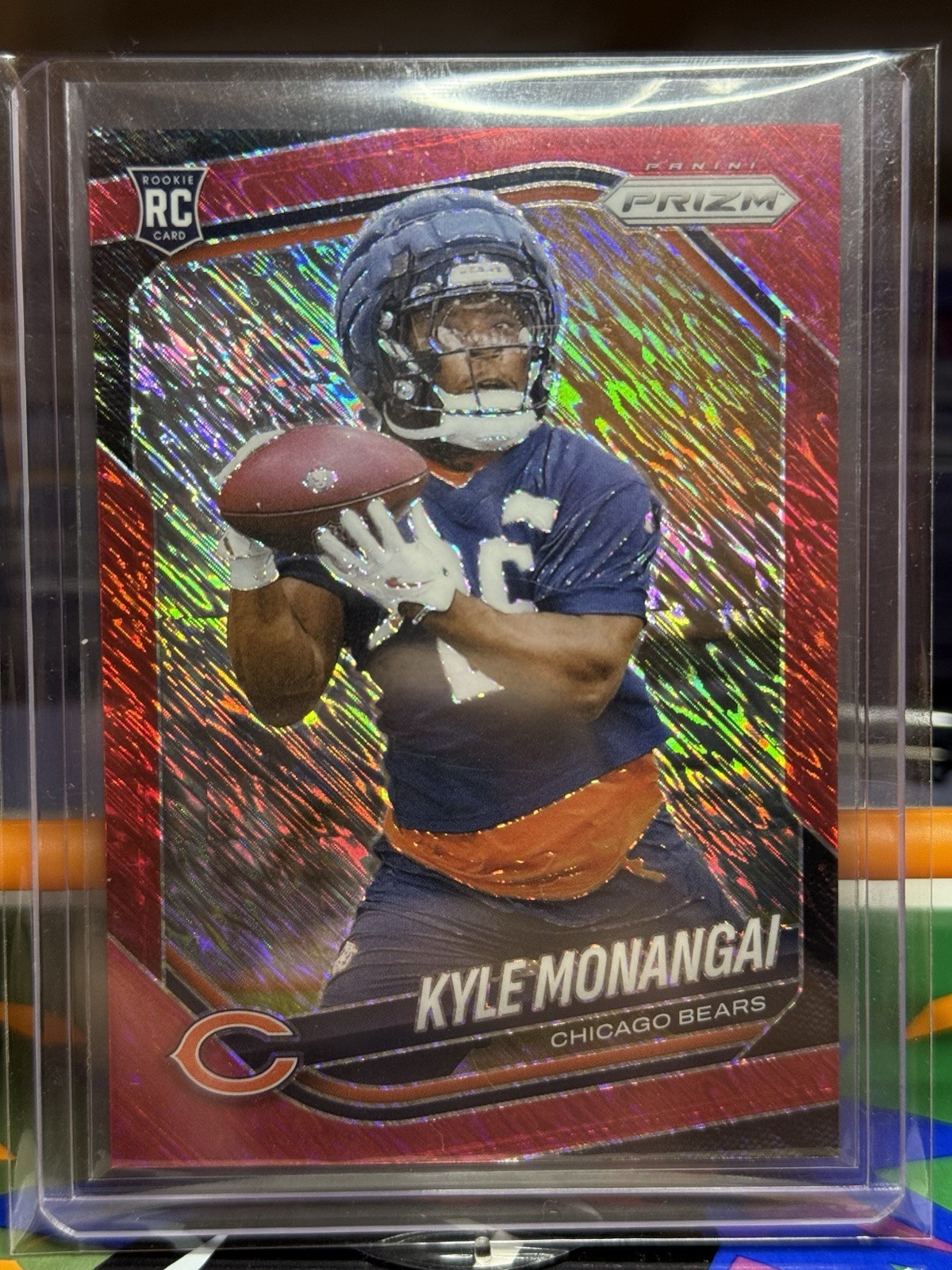 Kyle Monangai 2025 Red Shimmer Prizm 04/49 FOTL Panini Prizm #348 SSP RC