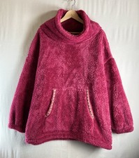 Sundance Sasha Cozy Fleece Pullover Women’s L Cowl Neck Kangaroo Pocket Pink