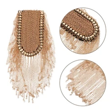 2 Pcs Chain Tassel Epaulettes for Costumes Fringe Shoulder Epaulets