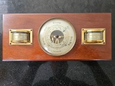 Vintage Weathermaster Wooden Weather Station Barometer Thermometer Hygrometer