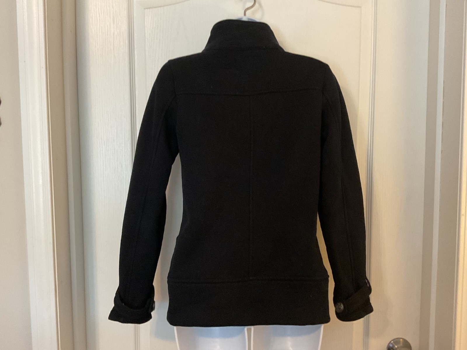 Iris Basic Women’s Black Pea Coat Jacket Size S - image 6