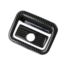 Black Carbon Fiber Copilot Box Handle Door Bowl Cover For Toyota Camry 2018-20 B