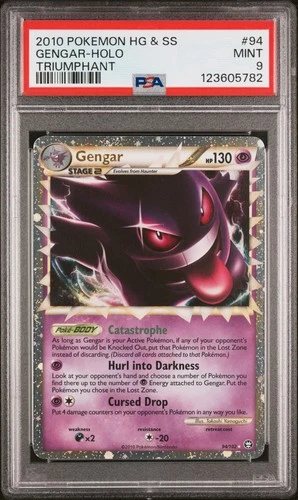 2010 POKEMON HEARTGOLD & SOULSILVER TRIUMPHANT #94 GENGAR-HOLO PSA 9