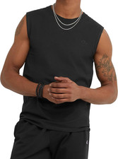 Champion Men's Muscle Tank Top Sleeveless Gym Shirt Black Size L