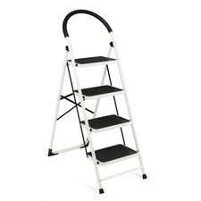 4-Step Folding Ladder with Anti-Slip Pedal Pl...