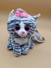 Ty Beanie Boo Kiki Grey Cat 10" Plush Backpack Purse Adjustable Straps