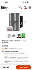 Ninja Double Stack XL 2-Drawer Air Fryer 9.5L SL400UK-Grey Or White New.