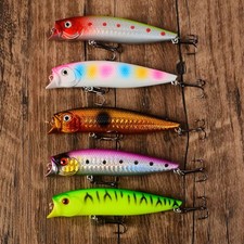 5pc Topwater Poppers For Bass Fishing Lures