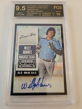 2015 Panini Contenders Prospect Ticket Willy Adames #37 Cracked Ice /23 (AU, RC)
