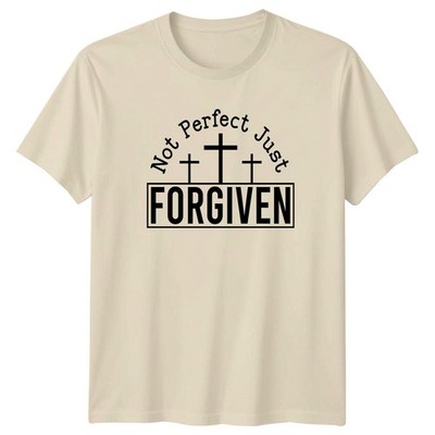 Not Perfect Just Forgiven Christian Religion Herren Damen Grafik T-Shirt