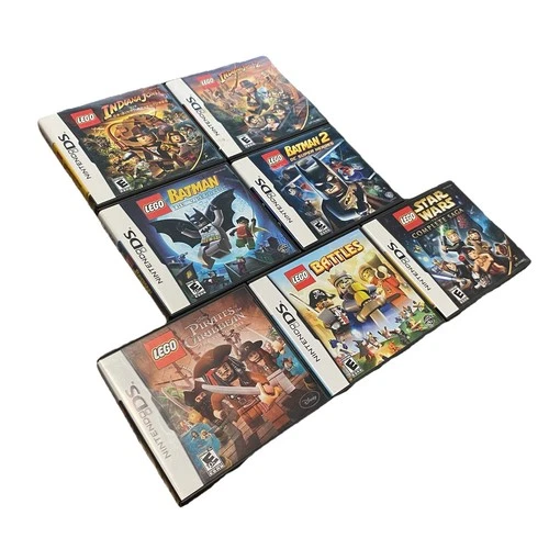 Nintendo DS Lego Lot Of 7 Games Batman Star Wars Indiana Jones Battles Pirates