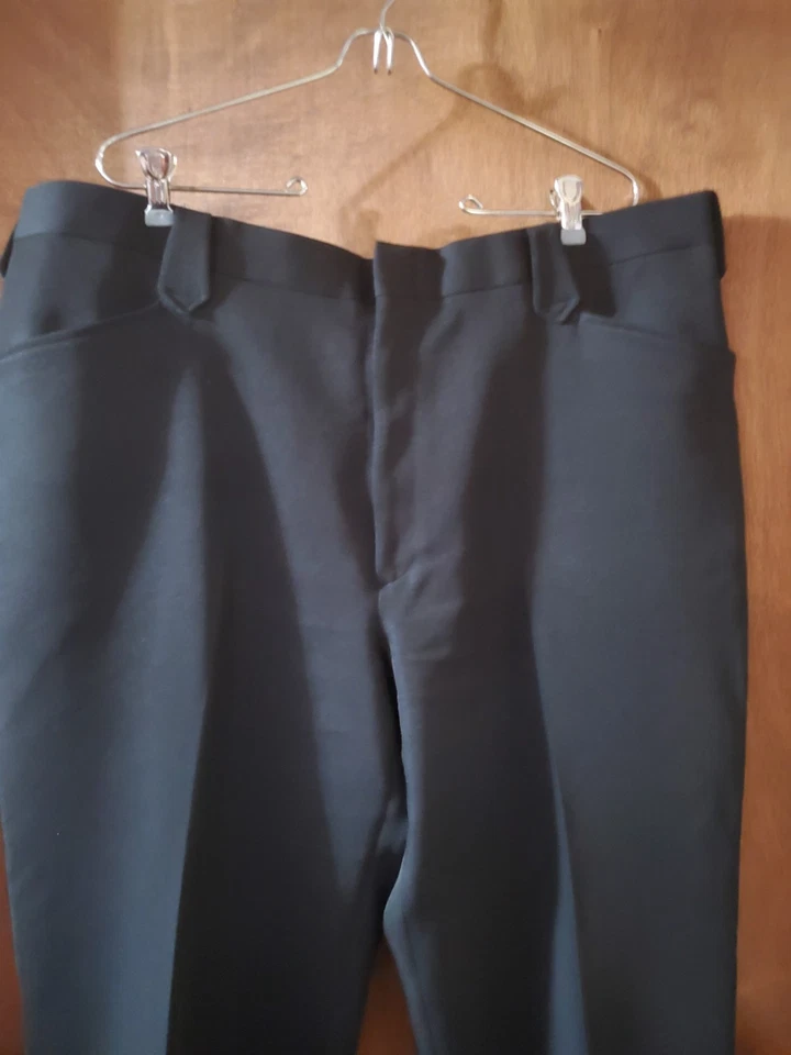 De colección. Pantalones de vestir vaqueros Reed St. James Western Wear para hombre 42X32 negros con frente plano Foto 2 de 4