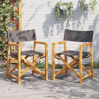 Klappbare RegiestüHle 2Er Set Dunkelgrau Stoff FüR Garten Balkon Camping
