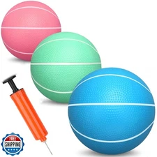 Umnodobn 7 Inch PVC Mini Basketball for Indoor Hoops, 7" Rubber Small Toddler