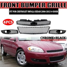 Honeycomb Front Bumper Grille Fog Light Grille Kit For Chevrolet Impala 2006-13