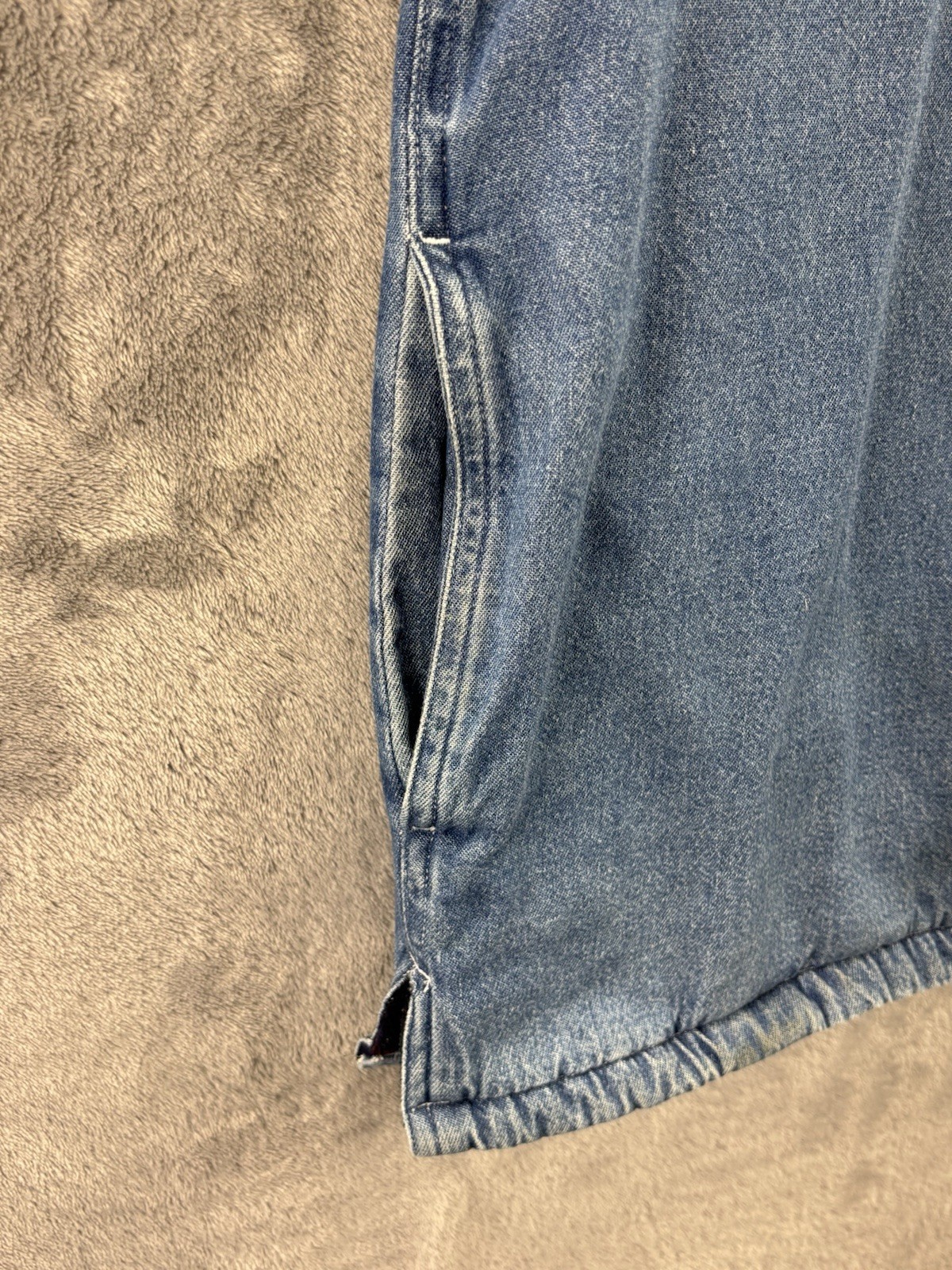 Wolverine Plaid Lined Denim Collared Button Shirt… - image 6