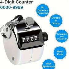 1 PC 4 Digit Number Dual Clicker Golf Hand Tally Counter Metal Handy Convenient