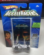2004 Hot Wheels AcceleRacers 1/9 Metal Maniacs POWER BOMB White w/Gray new