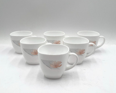 Vintage Milk Glass Coffee Cups  Arcopal Charmille Set of 6 Retired