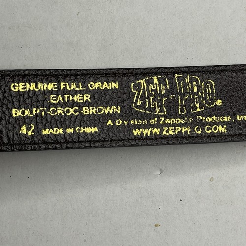 Zep-Pro Full Grain Leather Brown Croc Embossed Belt Size 42 NWT Western READ - Afbeelding 6 van 6