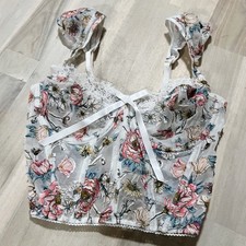 VICTORIA'S SECRET Dream Angels Floral Corset Bustier Lingerie Cap Sleeve