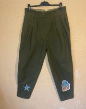 Hose Khaki Flaschengrün Teddybär Sterne Silber Strass Made in Italy