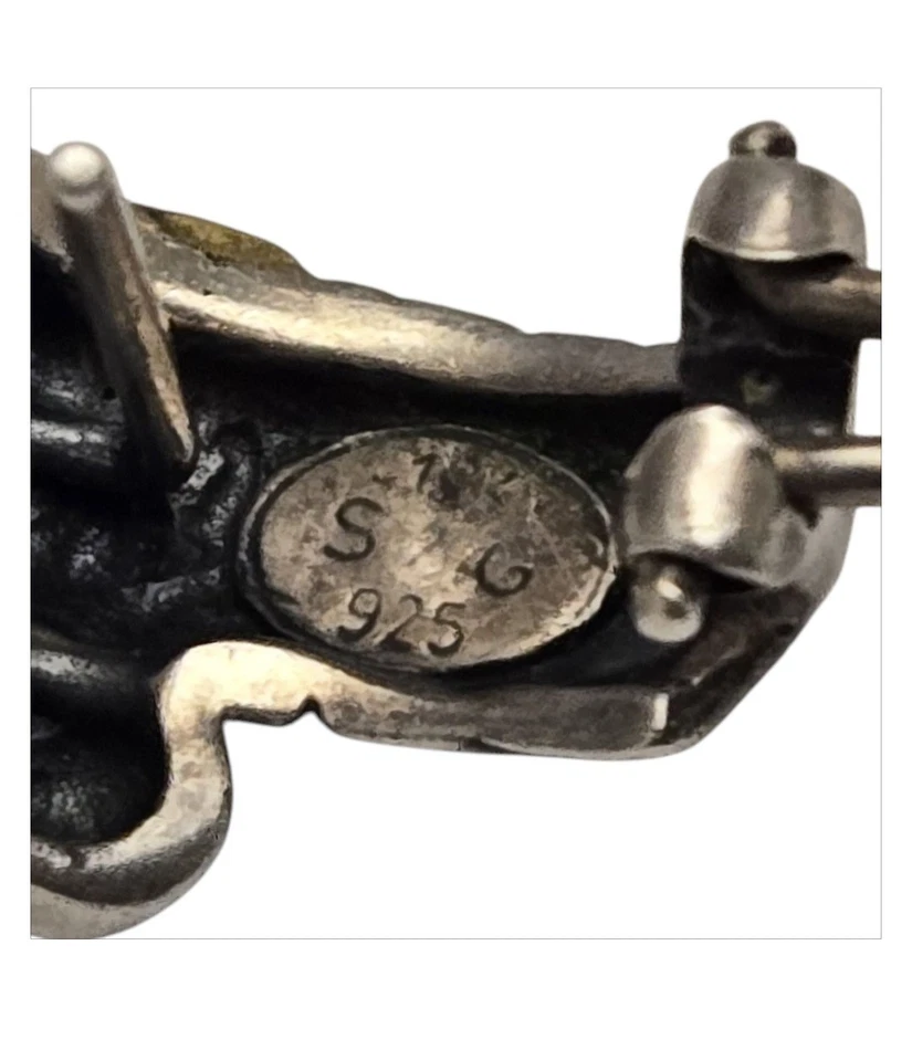 Pendientes Omega Cable Amatista Diseñador Retirado SG Oro 18k Plata Esterlina Foto 3 de 4