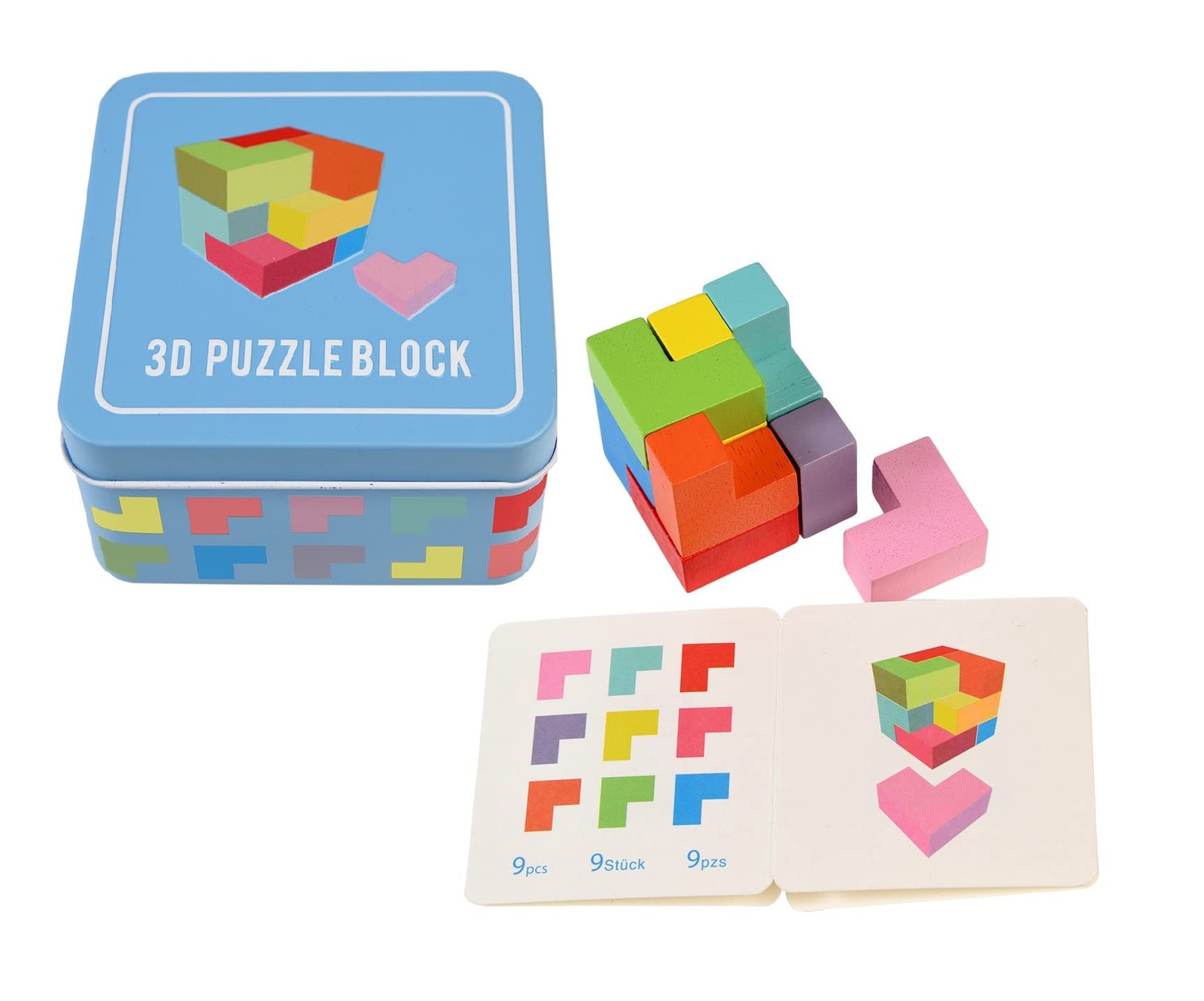 Деревянный 3d Пазл в Жестяной коробке