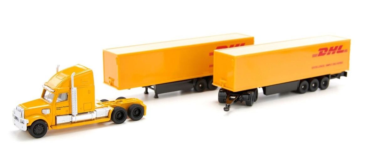 SIKU,DHL transport truck - with 3 Axles trailer and 2+3 Axles