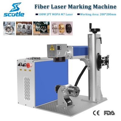JPT MOPA M7 100W Fiber Laser Marking Machine Metal Marking with Rotary US Ship